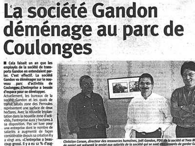 COURRIER DE LA MAYENNE Fvrier 2004 GANDON TRANSPORTS Dmnage ZA de Coulonges